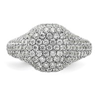 14K White Gold 2.38 Carat Lab Grown Diamond VS SI+ G+ Complete Cluster Fashion Ring view 4