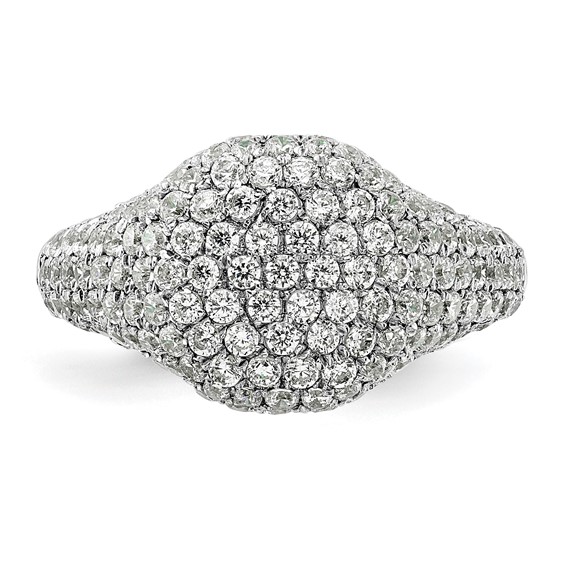 14k White Gold 2 3/8 carat Lab Grown Diamond VS/SI+ G+ Complete Cluster Fashion Ring