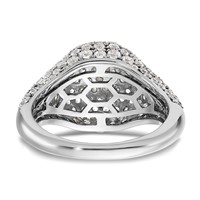 14K White Gold 2.38 Carat Lab Grown Diamond VS SI+ G+ Complete Cluster Fashion Ring view 5