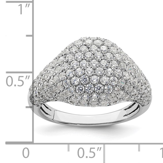 14k White Gold 2 3/8 carat Lab Grown Diamond VS/SI+ G+ Complete Cluster Fashion Ring