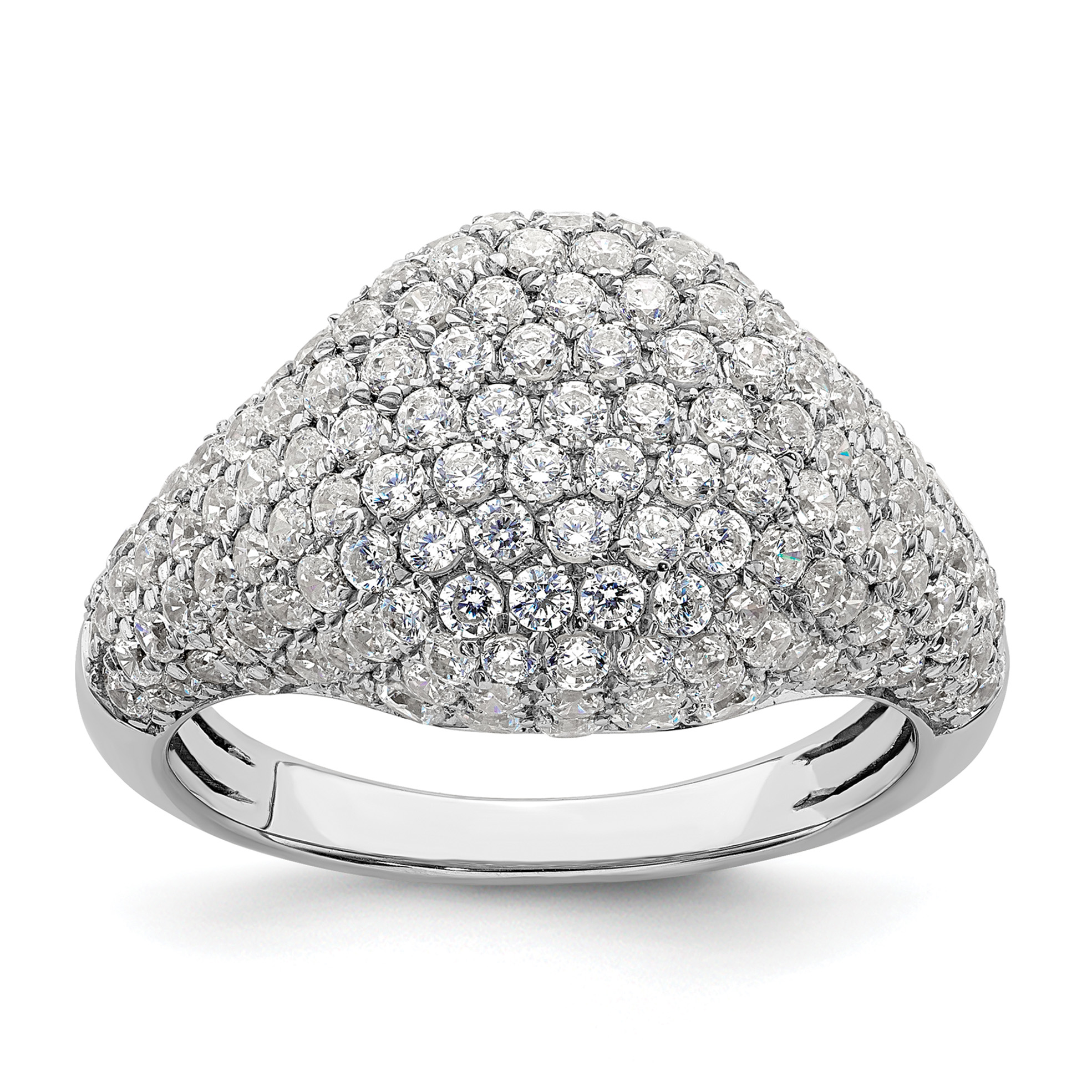 14k White Gold 2 3/8 carat Lab Grown Diamond VS/SI+ G+ Complete Cluster Fashion Ring (RM9700-242-WLG)