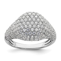 14K White Gold 2.38 Carat Lab Grown Diamond VS SI+ G+ Complete Cluster Fashion Ring view 1