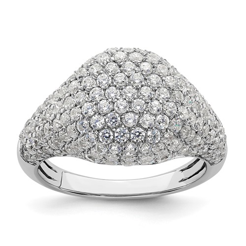 14K White Gold 2.38 Carat Lab Grown Diamond VS SI+ G+ Complete Cluster Fashion Ring