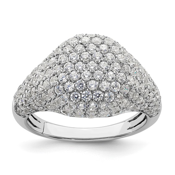 14k White Gold 2 3/8 carat Lab Grown Diamond VS/SI+ G+ Complete Cluster Fashion Ring