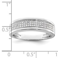 IBGoodman 14K White Gold 0.25 Carat Lab Grown Diamond VS SI+ G+ Complete Men's Band view 5