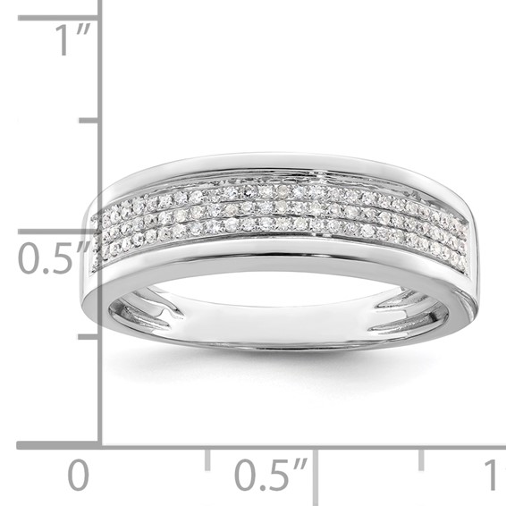 IBGoodman 14k White Gold 1/4 carat Lab Grown Diamond VS/SI+ G+ Complete Men's Band