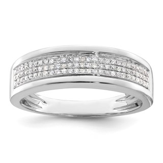 IBGoodman 14k White Gold 1/4 carat Lab Grown Diamond VS/SI+ G+ Complete Men's Band