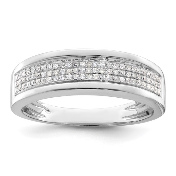 IBGoodman 14k White Gold 1/4 carat Lab Grown Diamond VS/SI+ G+ Complete Men's Band