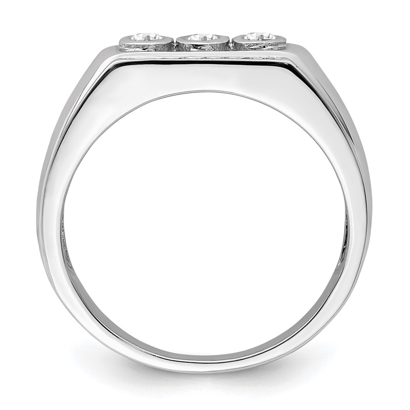 14K White Gold Lab Grown VS/SI+ G+ Dia Men's Ring