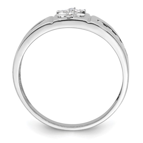 IBGoodman 14k White Gold 1/4 carat Lab Grown Diamond VS/SI+ G+ Complete Cross Men's Band