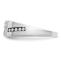 IBGoodman 14K White Gold 0.25 Carat Lab Grown Diamond VS SI+ G+ Complete Cross Men's Band view 3