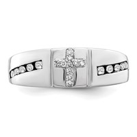 IBGoodman 14K White Gold 0.25 Carat Lab Grown Diamond VS SI+ G+ Complete Cross Men's Band view 4