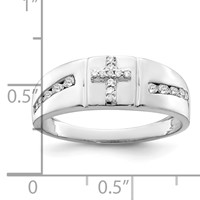 IBGoodman 14K White Gold 0.25 Carat Lab Grown Diamond VS SI+ G+ Complete Cross Men's Band view 5