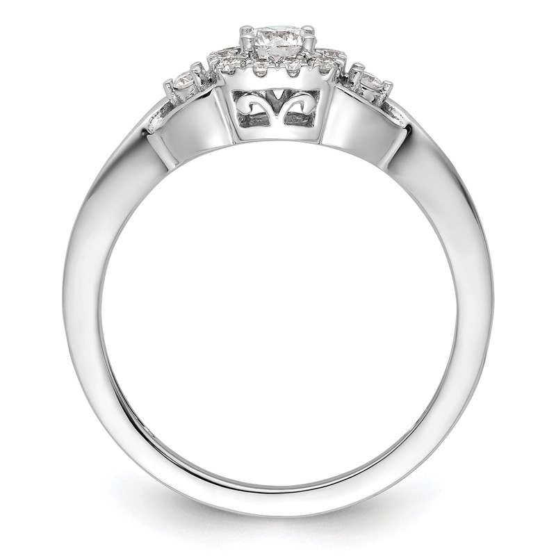 14k White Gold 1/3 carat Lab Grown Diamond VS/SI+ G+ Round Complete Bypass Engagement Ring