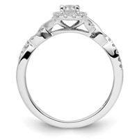 14K White Gold 0.50 Carat Lab Grown Diamond VS SI+ G+ Round Complete Bypass Engagement Ring view 2