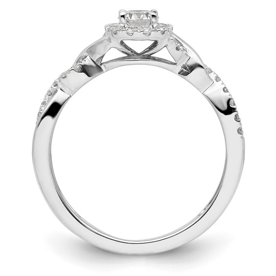 14k White Gold 1/2 carat Lab Grown Diamond VS/SI+ G+ Round Complete Bypass Engagement Ring