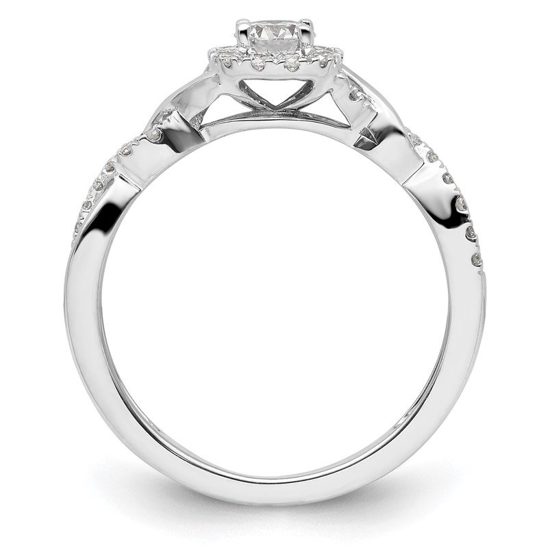 14k White Gold 1/2 carat Lab Grown Diamond VS/SI+ G+ Round Complete Bypass Engagement Ring
