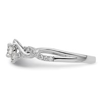 14K White Gold 0.50 Carat Lab Grown Diamond VS SI+ G+ Round Complete Bypass Engagement Ring view 3