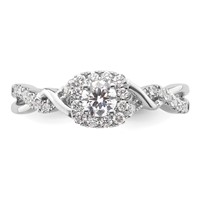 14K White Gold 0.50 Carat Lab Grown Diamond VS SI+ G+ Round Complete Bypass Engagement Ring view 4