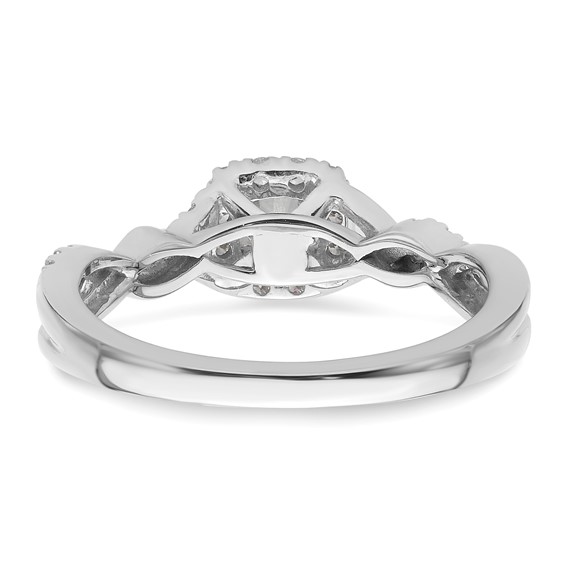 14k White Gold 1/2 carat Lab Grown Diamond VS/SI+ G+ Round Complete Bypass Engagement Ring