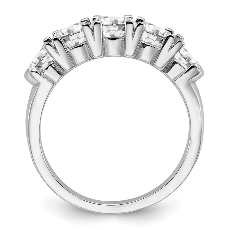 14k White Gold 1 3/4 carat Lab Grown Diamond VS/SI+ G+ Five Stone Complete Band