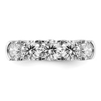 14K White Gold 1.75 Carat Lab Grown Diamond VS SI+ G+ Five Stone Complete Band view 4