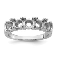 14K White Gold 1.75 Carat Lab Grown Diamond VS SI+ G+ Five Stone Complete Band view 5