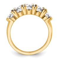 14K Yellow Gold 1.75 Carat Lab Grown Diamond VS SI+ G+ Five Stone Complete Band view 2