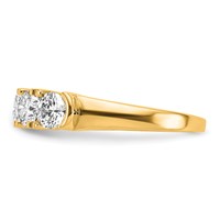 14K Yellow Gold 1.75 Carat Lab Grown Diamond VS SI+ G+ Five Stone Complete Band view 3
