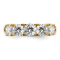 14K Yellow Gold 1.75 Carat Lab Grown Diamond VS SI+ G+ Five Stone Complete Band view 4