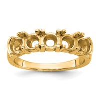 14K Yellow Gold 1.75 Carat Lab Grown Diamond VS SI+ G+ Five Stone Complete Band view 5
