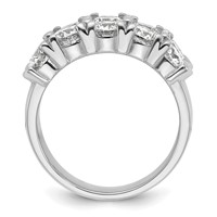14K White Gold 3.38 Carat Lab Grown Diamond VS SI+ G+ Ten Stone Complete Double Row Band view 2