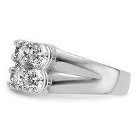 14K White Gold 3.38 Carat Lab Grown Diamond VS SI+ G+ Ten Stone Complete Double Row Band view 3