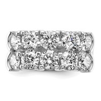 14K White Gold 3.38 Carat Lab Grown Diamond VS SI+ G+ Ten Stone Complete Double Row Band view 4