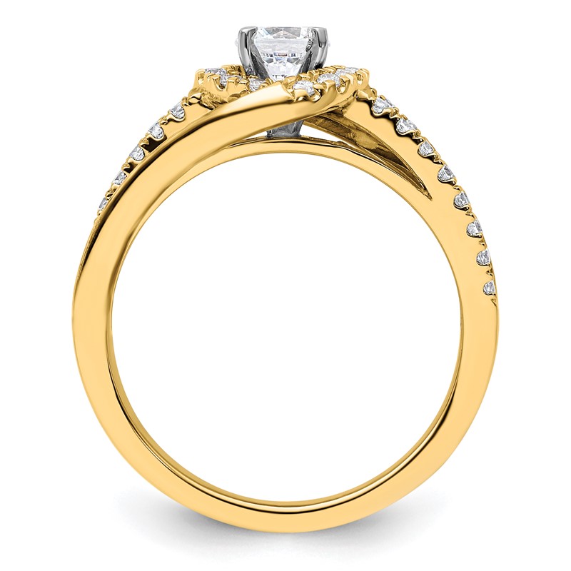 14k 3/4 carat Lab Grown Diamond VS/SI+ G+ Round Complete Engagement Ring