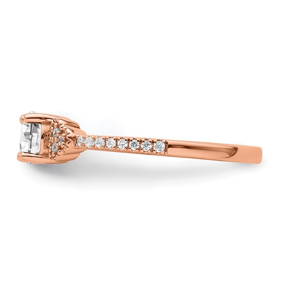 14k Rose Gold Semi-mount Diamond Round Center Engagement Ring