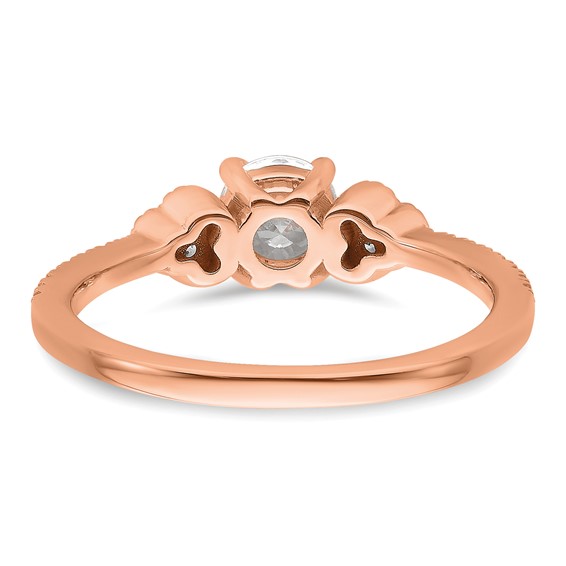 14k Rose Gold Semi-mount Diamond Round Center Engagement Ring