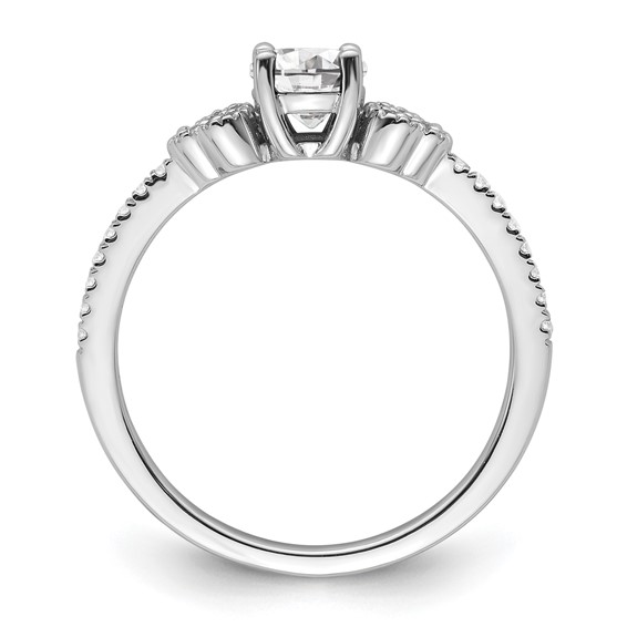 14k White Gold Semi-mount Diamond Round Center Engagement Ring