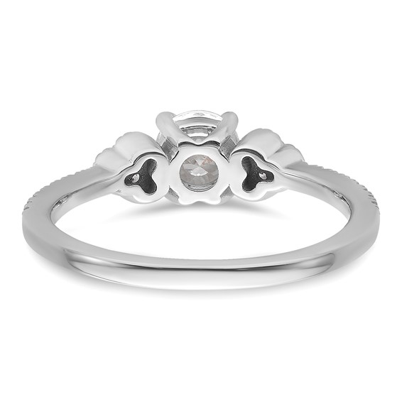 14k White Gold Semi-mount Diamond Round Center Engagement Ring