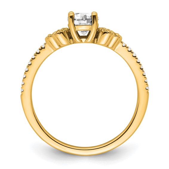 14k Semi-mount Diamond Round Center Engagement Ring