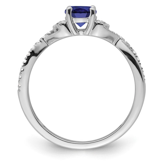 10kw Created Sapphire & Lab Grown VS/SI+ G+ Dia Promise Ring