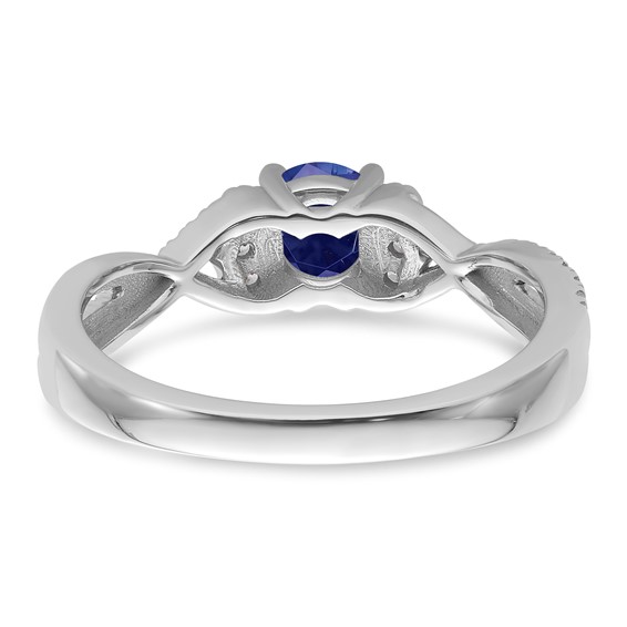 10kw Created Sapphire & Lab Grown VS/SI+ G+ Dia Promise Ring