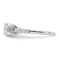 14K White Gold 0.12 Carat Lab Grown Diamond VS SI+ G+ Semi Mount Three Stone Engagement Ring view 3