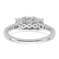 14K White Gold 0.12 Carat Lab Grown Diamond VS SI+ G+ Semi Mount Three Stone Engagement Ring view 5