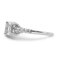 14K White Gold 2 Carat Lab Grown Diamond VS+ F+ Oval Complete Three Stone Engagement Ring view 3