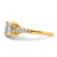 14K Yellow Gold 2.20 Carat Lab Grown Diamond VS SI+ G+ Oval Complete Three Stone Engagement Ring view 3
