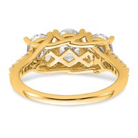 14K Yellow Gold 2.20 Carat Lab Grown Diamond VS SI+ G+ Oval Complete Three Stone Engagement Ring view 5