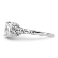 14K White Gold 2.75 Carat Lab Grown Diamond VS+ F+ Oval Complete Three Stone Engagement Ring view 3