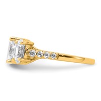 14K Yellow Gold 2.75 Carat Lab Grown Diamond VS SI+ G+ Oval Complete Three Stone Engagement Ring view 3