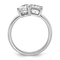 14K White Gold Lab Grown Diamond VS+ F+ Pear Radiant Two-stone Complete Ring view 2